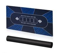 Relaxdays Tapis de Poker ou Texas Hold'em, Dessous antidérapant, Emballage, 10 Joueurs, 120 x 60 cm, Bleu