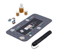 Relaxdays Tapis de Poker, en Polyester, Caoutchouc, résistant et antidérapant, 120 x 60 cm, Texas Holdem, Couleur Noire