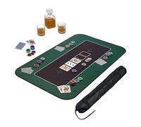 Relaxdays Tapis de Poker, en Polyester, Caoutchouc, résistant et antidérapant, 100 x 60 cm, Texas Holdem, Vert