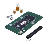 Relaxdays Tapis de poker, en polyester, caoutchouc, résistant et antidérapant, 120 x 60 cm, Texas Holdem, couleur verte