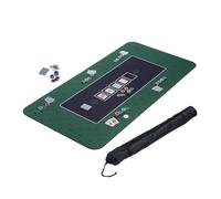 Relaxdays Tapis de Poker, en Polyester, Caoutchouc, résistant et antidérapant, 180 x 90 cm, Texas Holdem, Couleur Verte
