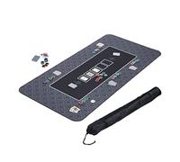 Relaxdays Tapis de Poker, en Polyester, Caoutchouc, résistant et antidérapant, 180 x 90 cm, Texas Holdem, Couleur Noire