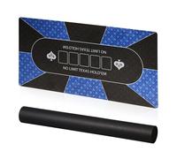 Relaxdays Tapis de Poker ou Texas Hold'em, Dessous antidérapant, Emballage, 10 Joueurs, 120 x 60 cm, Bleu et Noir