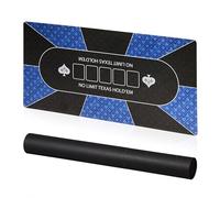 Relaxdays Tapis de Poker ou Texas Hold'em, Dessous antidérapant, Emballage, 10 Joueurs, 120 x 60 cm, Bleu et Noir