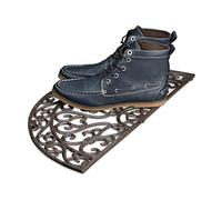Relaxdays Tapis de porte d'entrée rustique rond en fonte, 2 x 60 x 31 cm, bronze