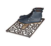 Relaxdays Tapis de porte rustique Rectangle, 2 x 52 x 32,5 cm, Paillasson en fonte style Art Nouveau Tapis de sol Tapis robuste revêtu par poudre en métal, antidérapant, bronze