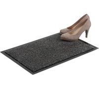 Relaxdays Paillasson gris chiné tapis d’entrée couloir intérieur extra plat mince 40 x 60 cm, noir-gris