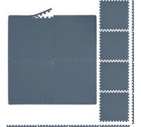 Relaxdays Tapis de sport, 60x60 cm, set de 8, EVA, surface totale 3 m², protection, pour appareils de fitness, gris