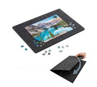 Relaxdays Tapis de Puzzle, jusqu'à 1000 pièces, Feutre, Gris