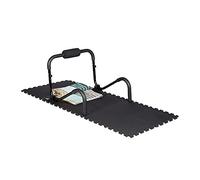 Relaxdays Tapis de Sol Protection Appareil Sportif, Lot de 120 Dalles amortissantes, 30x30 cm, 1cm épaisseur, 10,75 m², Noir