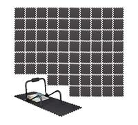 Relaxdays Tapis de Sol Protection, Lot de 72, 30x30 cm Dalle amortissante Chocs, 1cm épaisseur Bruit 2,1 m², Noir