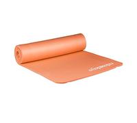 Relaxdays Tapis de yoga 1 cm épaisseur doux caoutchouc sangle transport Pilates aérobic HxlxP: 1 x 61,5 x 182 cm, orange