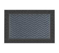 Relaxdays Tapis d'entrée en polypropylène, Zigzag, Gris
