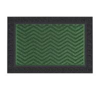 Relaxdays Tapis d'entrée en polypropylène, Zigzag, Vert