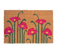 Relaxdays Tapis d'entrée Fibre Coco, Motif Pavot, 60 x 40 cm, Multicolore