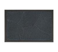 Relaxdays Tapis d'entrée polypropylène Motif ondulé, Tout-Temps, Gris