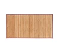 Relaxdays Tapis en Bambou Résistant Humidité Anti-glisse Bord textile Sortie de Bain Douche SDB, 61x122 cm, nature