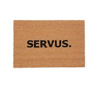 Relaxdays Tapis en Coco, 60x40 cm, Inscription « Servus. », Dessous antidérapant, intérieur & extérieur, Nature - Noir