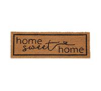 Relaxdays Paillasson, « Home Sweet Home », 75 x 25 cm, Tapis entrée, intérieur, extérieur, antidérapant, Nature/Noir