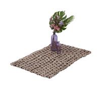 Relaxdays Tapis en Jute, tissé Main, Fibres Naturelles, 60 x 90 cm, pour l’entrée, la Chambre ou la Cuisine, Beige/Noir