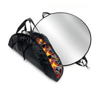 Relaxdays Tapis Ignifuge, Rond, Barbecue et brasero, diamètre 100 cm, Tapis de Protection Incendie, 5 Couches, Noir/argenté