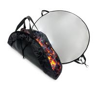 Relaxdays Tapis Ignifuge, Rond, pour Barbecue & brasero, Ø 60 cm, Protection du Sol, 5 Couches, Noir/Argent