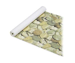 Relaxdays Tapis Moelleux en Mousse, à découper, Bain, Sauna, Piscine; Anti dérapant, Motif Pierre lxP env.65x150cm,Brun