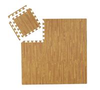 Relaxdays So Tapis Protection Sol 9, Puzzle Sport et appareils Fitness,Tissu EVA, sans BPA, Effet Optique Bois, Mixte Adulte, Beige (nature), 1