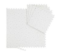 Relaxdays Tapis Puzzle, Motif étoiles, 8 pièces, Mousse EVA, sans substances nocives, bébé, Enfants, 50x50cm, Blanc/Gris