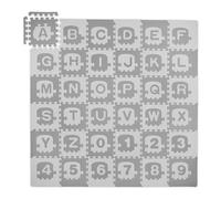 Relaxdays Tapis Puzzle Alphabet et Chiffres, 71 pièces, pour Enfant, 179,5x179,5 cm, sans Risque, Mousse, Blanc - Gris