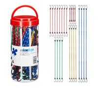 Relaxdays tendeur, Lot de 24, Sandow pour Voiture et vélo, 5 Tailles, Universel, avec Crochet, Plusieurs Couleurs