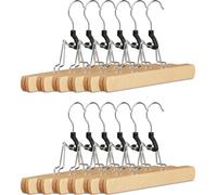 relaxdays Tendeurs de pantalons en bois, lot de 12