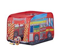Relaxdays- Tente de Jeu Enfants Camion Pompiers Filles garçons 3 Ans Pop up intérieur extérieur, 10022459, Rouge