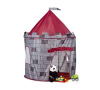Relaxdays Tente enfant intérieur Chevalier Château tente de jeu extérieur 3 ans HxlxP: 125 x 105 x 105 cm, gris