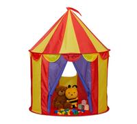 Relaxdays Tente pour Enfants, Prend la Forme d'un chapiteau, Pliable, H x D : 125 x 95 cm, Multicolore