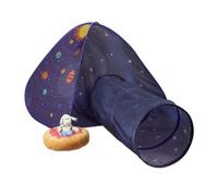Relaxdays Tente pour Enfants, décorée de planètes, avec Tunnel, HLP : 90x170x100 cm, intérieur et extérieur, Multicolore