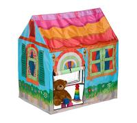 Relaxdays Tente pour Enfants, en Forme de Maison de Campagne, H x L x P : 103 x 96 x 75 cm, Multicolore