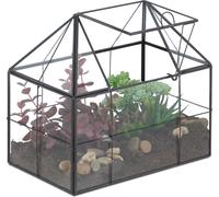 relaxdays Terrarium pour plantes en verre forme maison