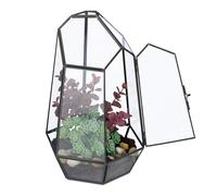 Relaxdays Terrarium pour Vos Plantes, décoratif et Pratique, pour Le Rebord de la fenêtre, 26 x 18 x 15 cm, Noir