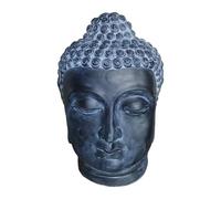 Relaxdays Tête de Bouddha déco Zen Salon et Jardin, résistante aux intempéries et au Gel, Anthracite 55x36x32 cm
