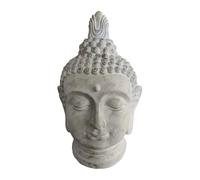 Relaxdays Tête de Bouddha XXL en polyrésine Beige, 78x45x39 cm, décoration Zen Salon & Jardin résistante aux intempéries
