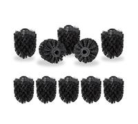 Relaxdays Tête de Rechange pour Brosse WC Lot de 10 Orifice intérieur 12 mm Diamètre 7 cm, 2 Couleurs