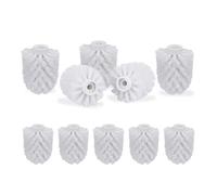 Relaxdays Tête de Rechange pour Brosse WC Lot de 10 Orifice intérieur 9,5 mm Diamètre 8 cm, Blanc