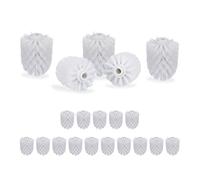 relaxdays 20 x tête de brosse WC blanche 12 mm