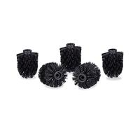 Relaxdays Lot de 5 brosses de toilette, fil de 9,5 mm, diamètre de la tête de brosse de rechange 7 cm, noir