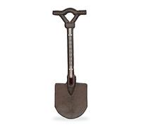 Relaxdays Thermomètre décoratif pour Jardin, analogique, Fonte de Fer, Mural, Antique, Pelle, HL 30 x 9 cm, Marron
