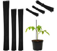 relaxdays Tiges noires pour plantes 30 cm en set de 150 pièces
