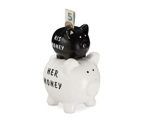 Relaxdays Tirelire cochon His & Her Money