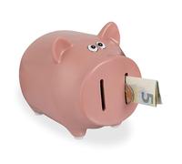 Relaxdays Tirelire en Forme de Cochon, avec Ouverture, pour Petits et Grands, HLP 12,5 x 12 x 14 cm, Rose