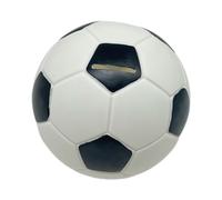 Relaxdays, Tirelire prenant la Forme d'un Ballon de Foot, Robuste, idée Cadeau, diamètre : 15 cm, Noir et Blanc